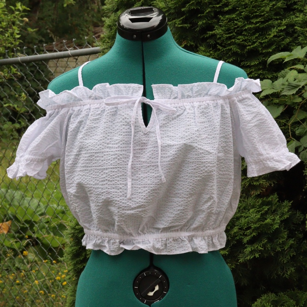 H&M Cropped Peasant Style Blouse